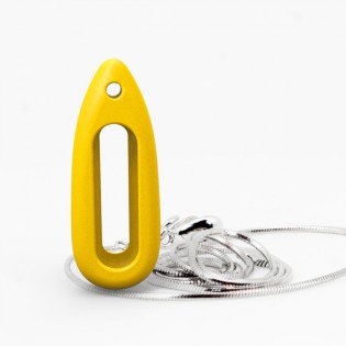 Кулон силиконовый для Xiaomi Mi Band Yellow + ожерелье silver
